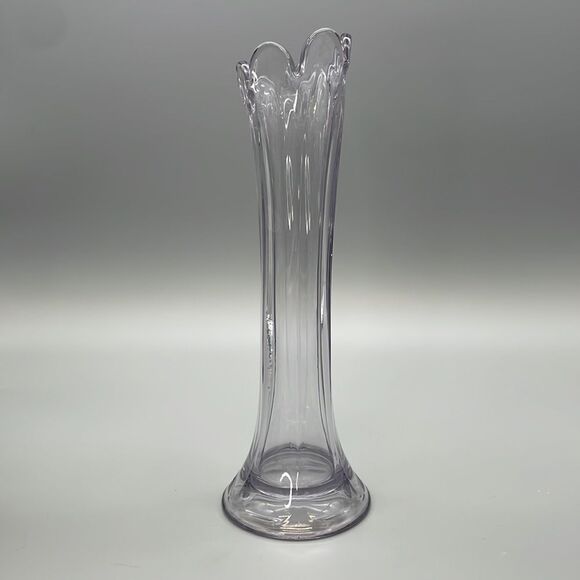 Vintage Amethyst Glass Vase Six Paneled Art Nouveau Imperial Glass Purple Lilac - Picture 4 of 16